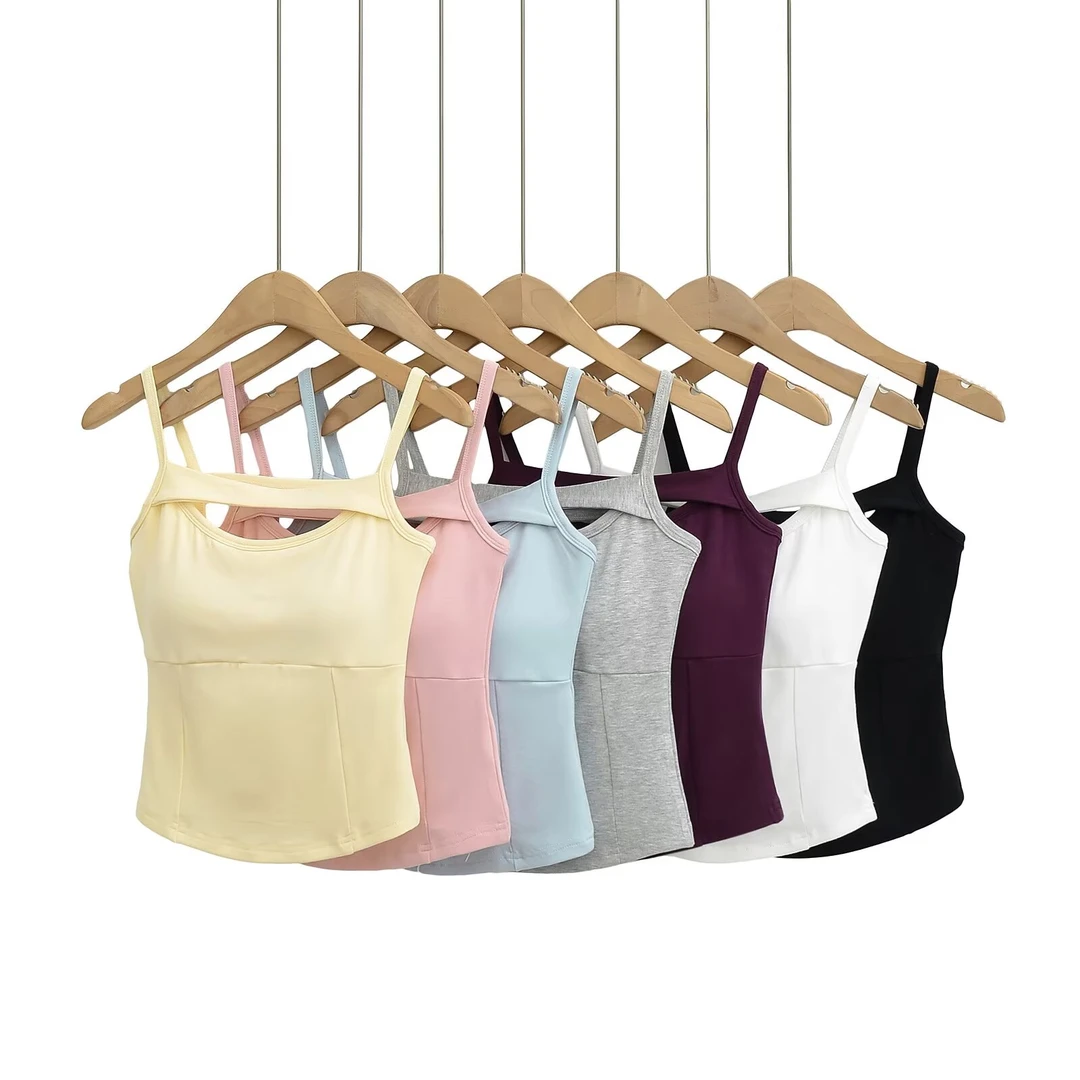 辣妹风INS风纯欲风韩版背心吊带瑜伽打底舞蹈服美背运动夏季