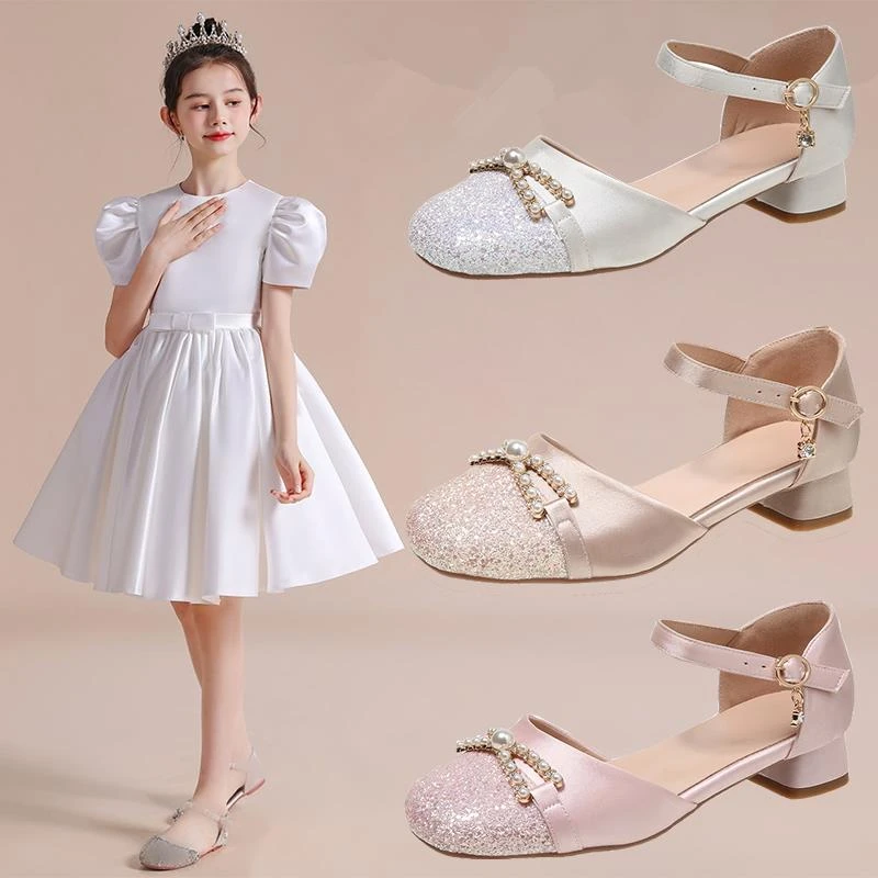 FAVMARTHA女童公主鞋2025春夏新款中大童演出走秀礼服鞋水晶鞋女