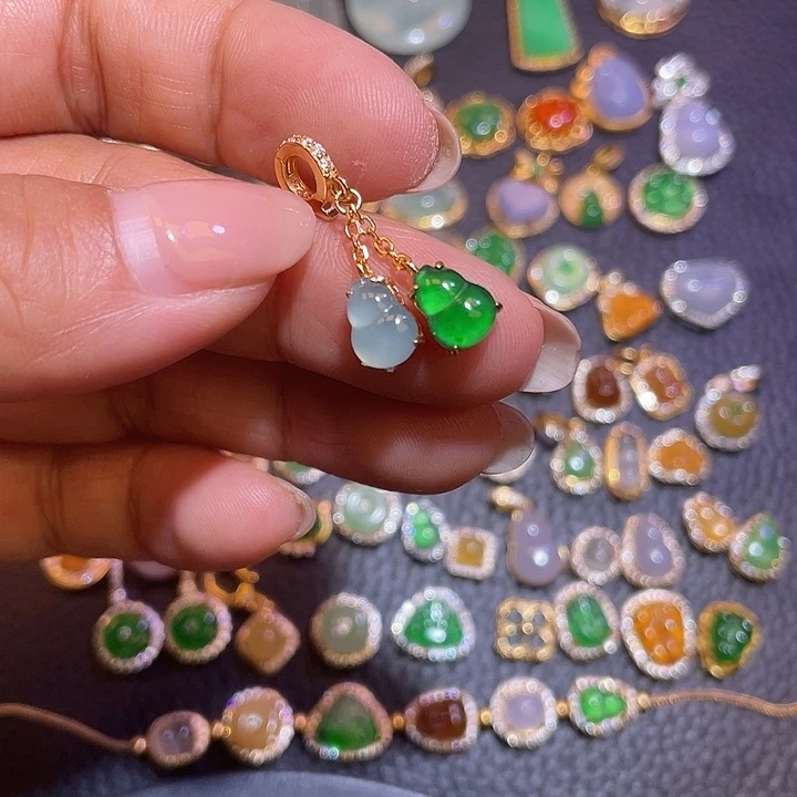 翡翠银S925镶嵌颈饰