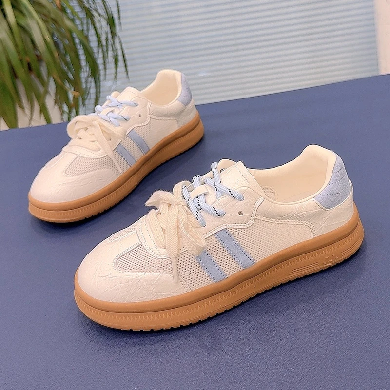 夏季网面透气爆款德训鞋女2025新款鞋子厚底软底女款板鞋休闲女鞋