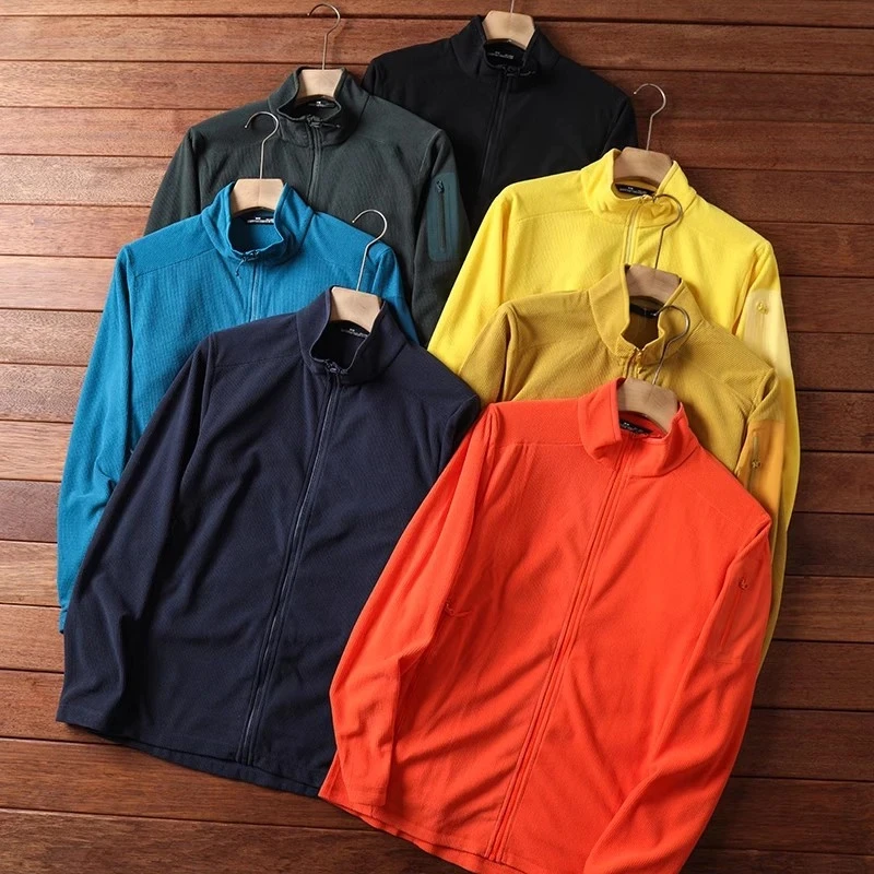 轻量化科技微丝绒户外立领卫衣外套男秋冬抓绒衣拉链开衫夹克