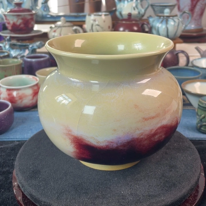 摆件用****2钧瓷鸡油黄手工洗