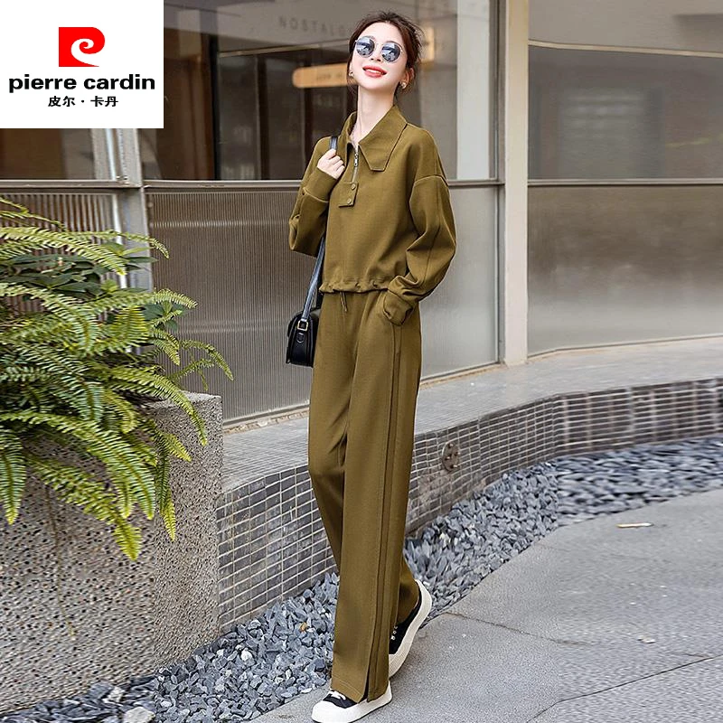 咖色运动套装女秋季新款2024年欧货休闲减龄卫衣阔腿裤时尚两件套