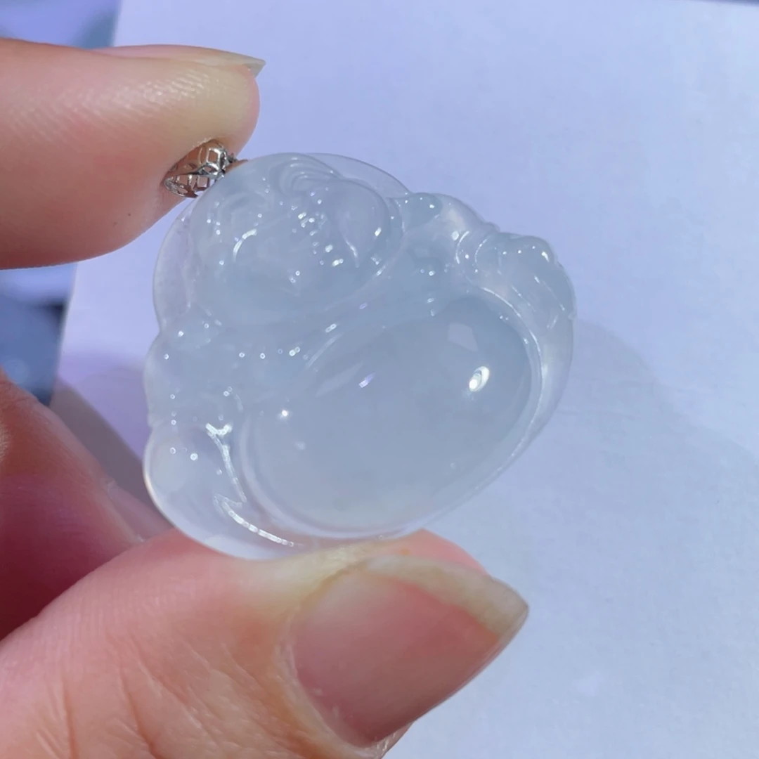 翡翠颈饰18K金镶嵌佛公