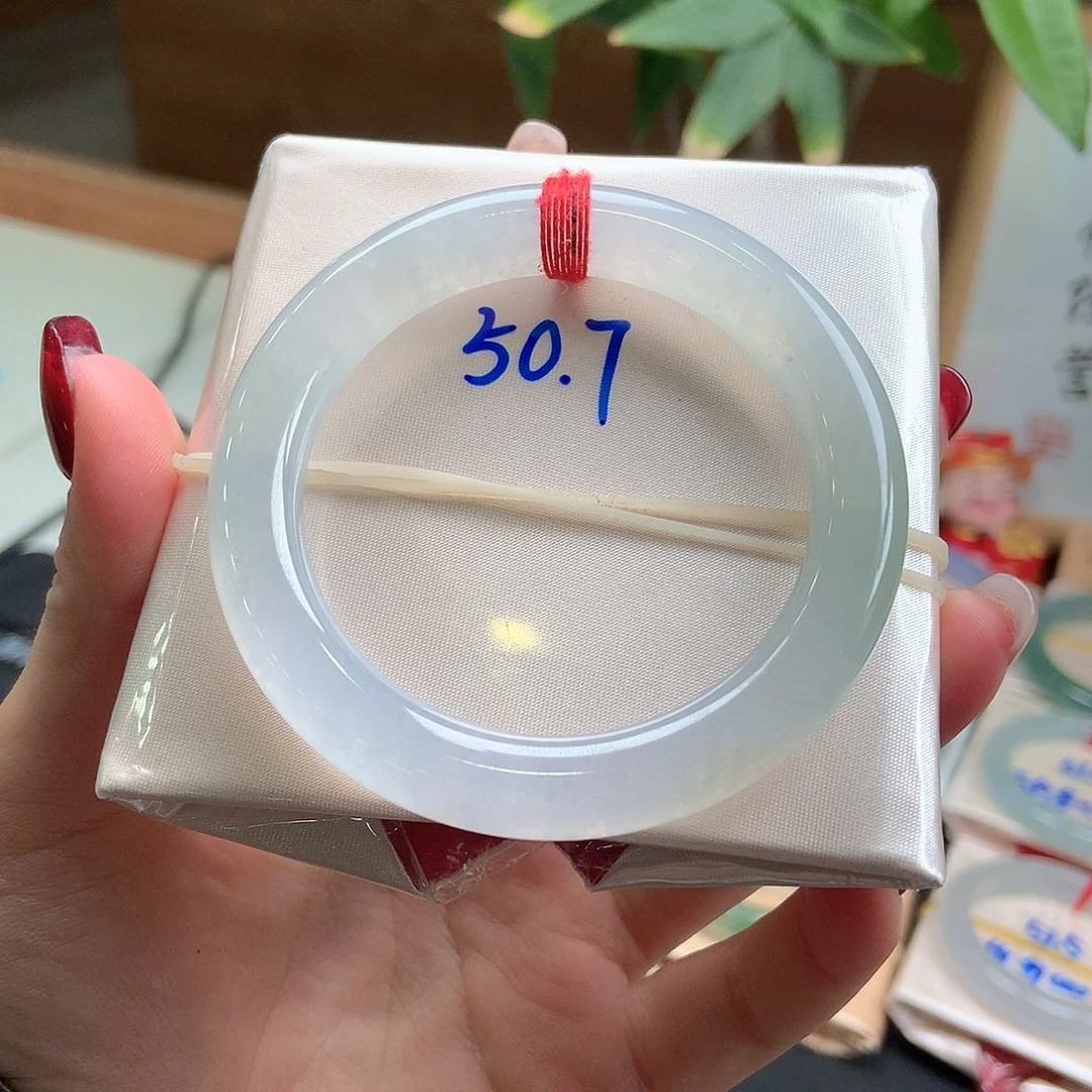 翡翠未镶嵌手镯冰透晴水45号