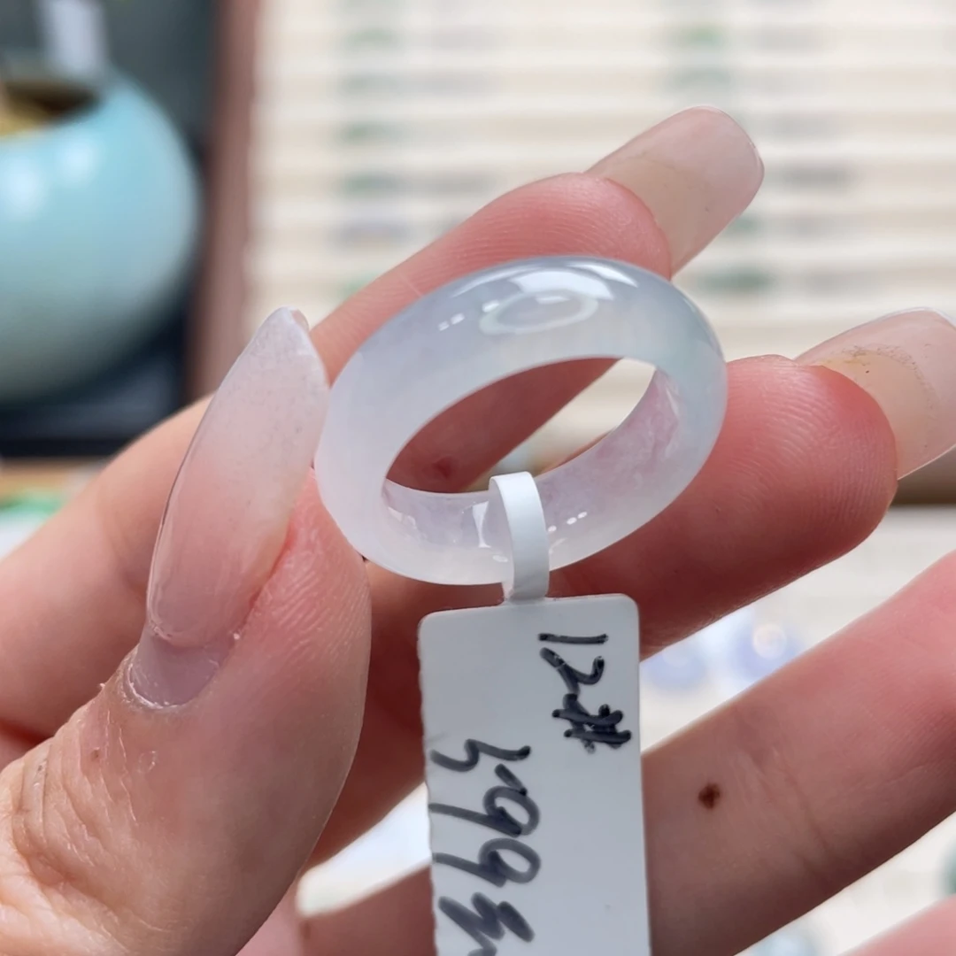 翡翠未镶嵌戒圈a24港圈12冰透白冰