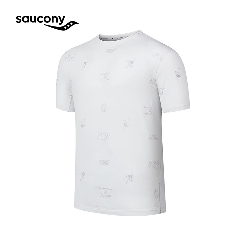 Saucony索康尼NATHAN BELL系列男子短袖针织衫T恤透气舒适运动