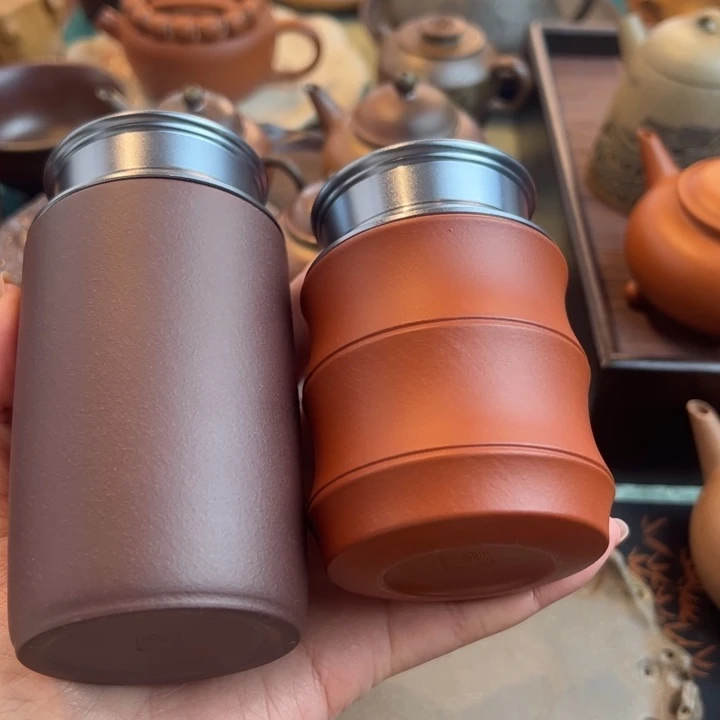 摆件s****6茶叶罐一对紫泥