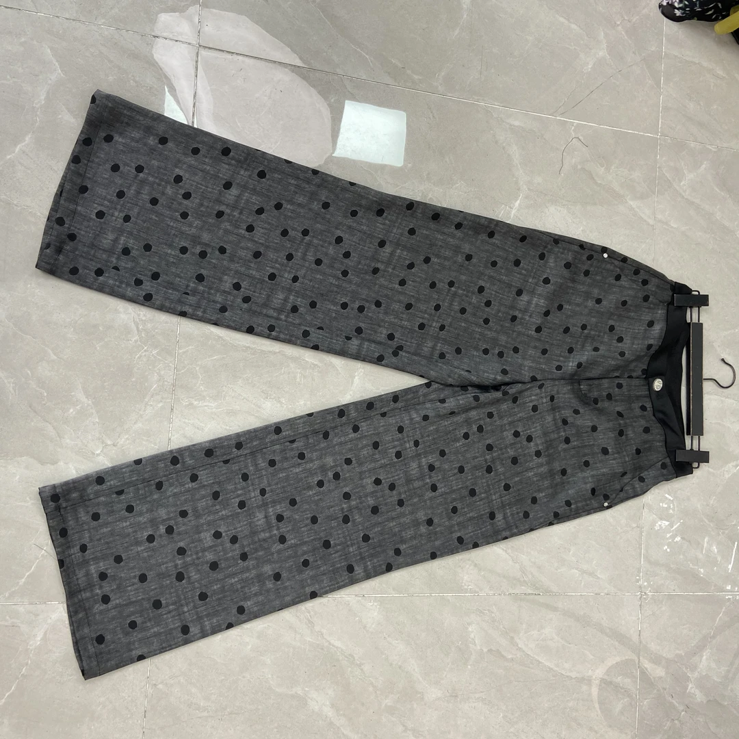 【庄喜儿Original】夏季新款波点宽松百搭显瘦直筒休闲长裤G280