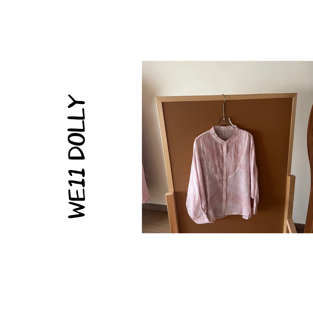 Dolly（晕染）文艺风重工甜美苎麻防晒衬衫