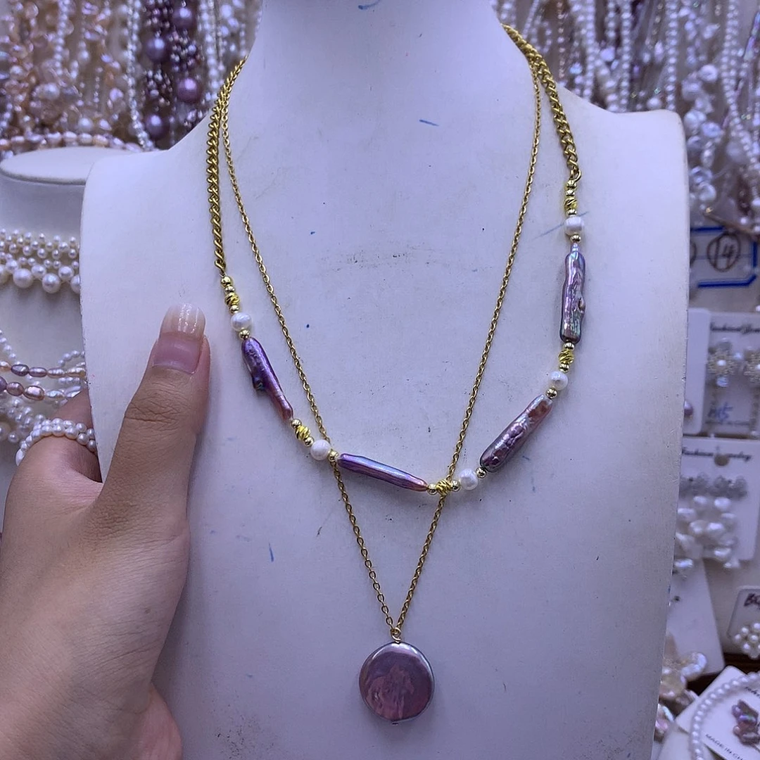 淡水珍珠合金颈饰
