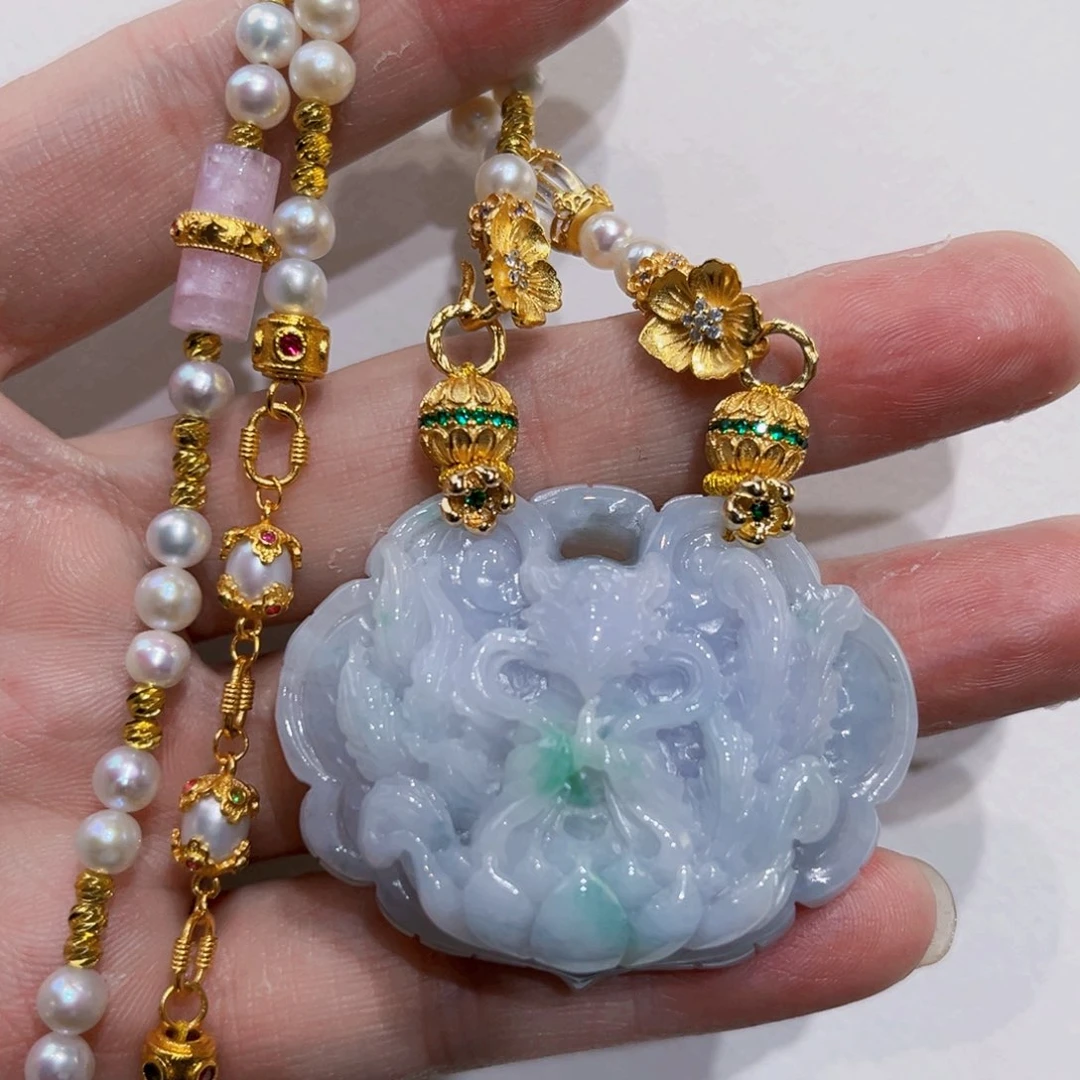 翡翠未镶嵌吊坠(赠链)代编织