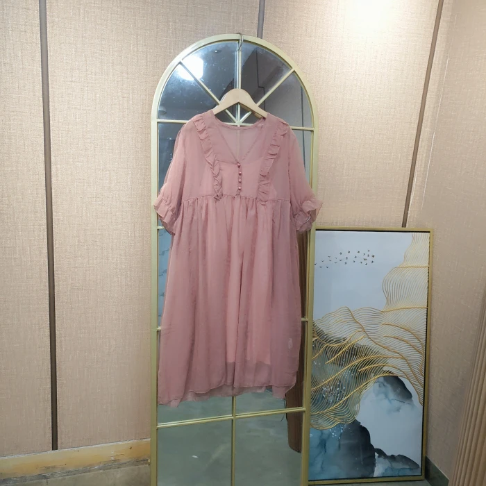 CN23孕妇粉色连衣裙M90-130