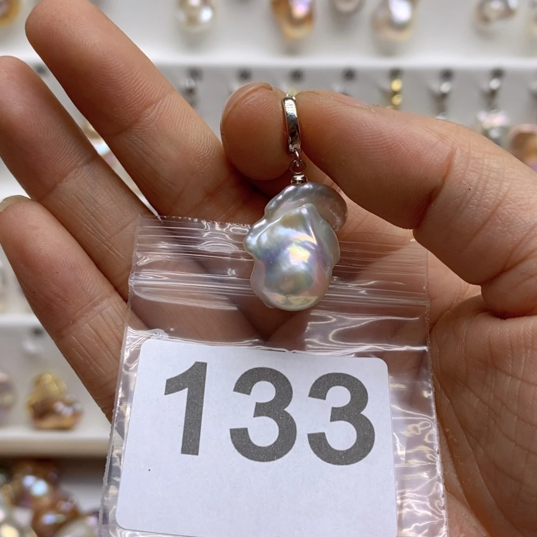 淡水珍珠颈饰银S925镶嵌133