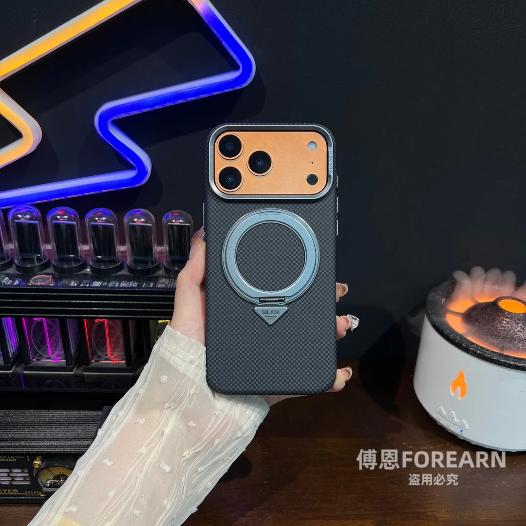 适用于iPhone苹果17ProMax手机壳支架新款17pro保护套17磁吸碳纤