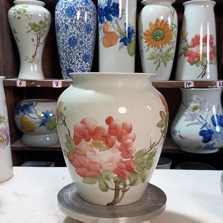 瓶高26口18.5牡丹新款请陶瓷