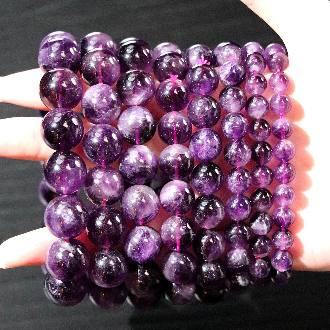 天然巴西老矿单轮紫超七水晶手串Z9984尺寸可选-多样性发一