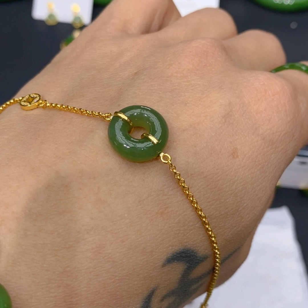 和田玉（碧玉）颈饰银S925镶嵌