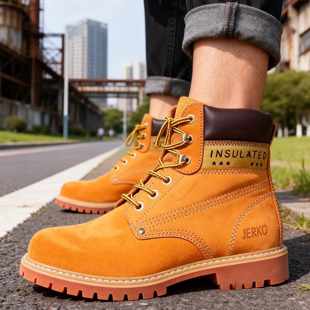 经典头层牛皮大黄靴男女款户外中帮英伦马丁靴美式复古工装靴子