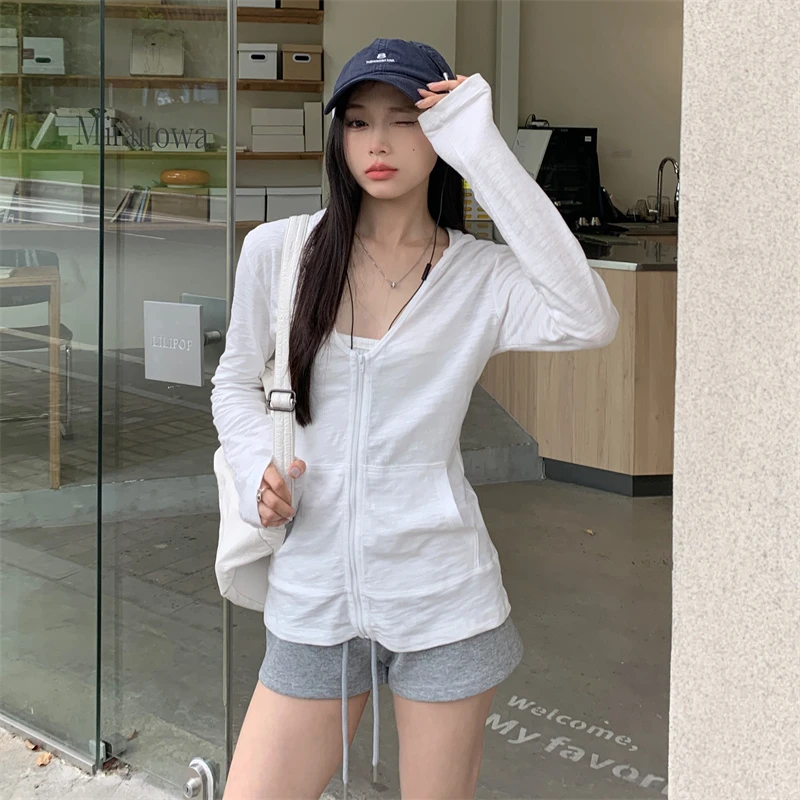 【小黄梨】 休闲百搭气质防晒短外套中腰纯色短裤休闲裤套装