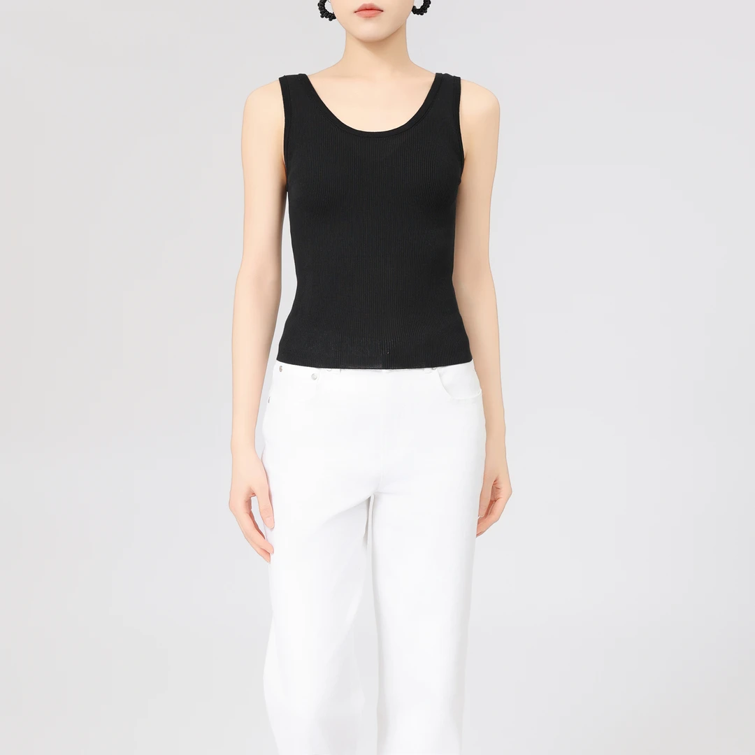 AMASS/阿玛施新款针织打底衣百搭气质运动修身背心吊带女538013