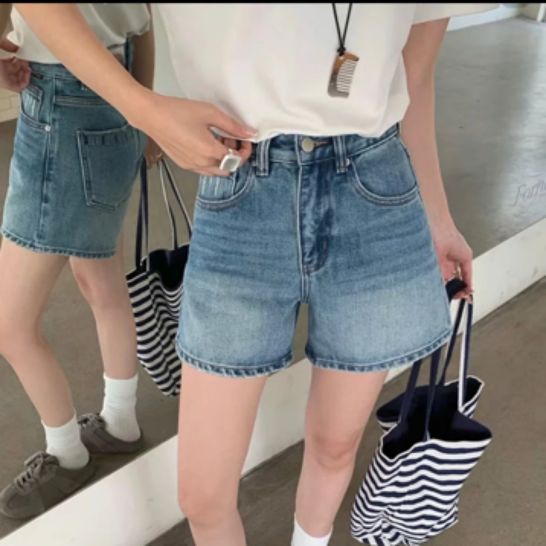 QL—3918高腰成人夏季透气磨毛印染短裤牛仔夏装裤子百搭时尚