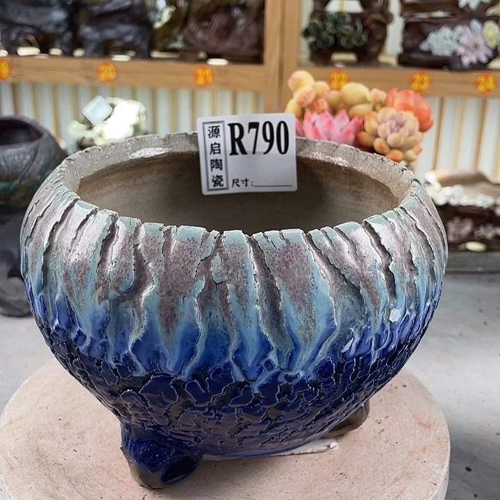 紫砂花盆景德镇陶瓷花盆790
