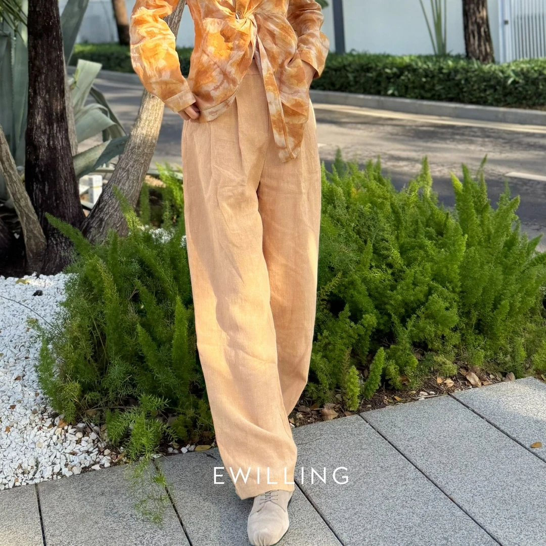 AUTI SEMINARIO汉麻打褶阔腿长裤