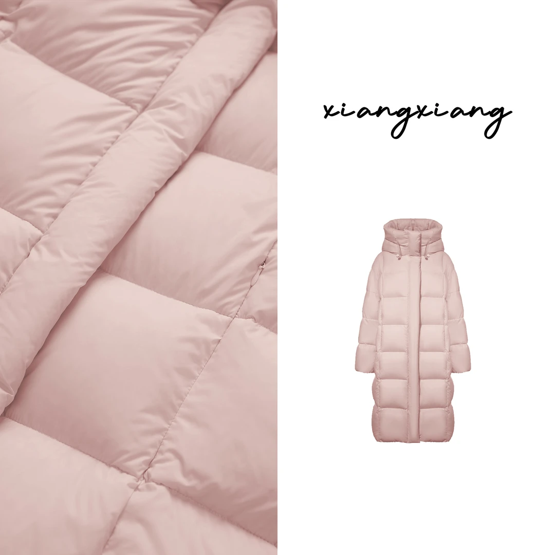 长款羽绒服女加厚外套女士韩版纯色面包服X-241193