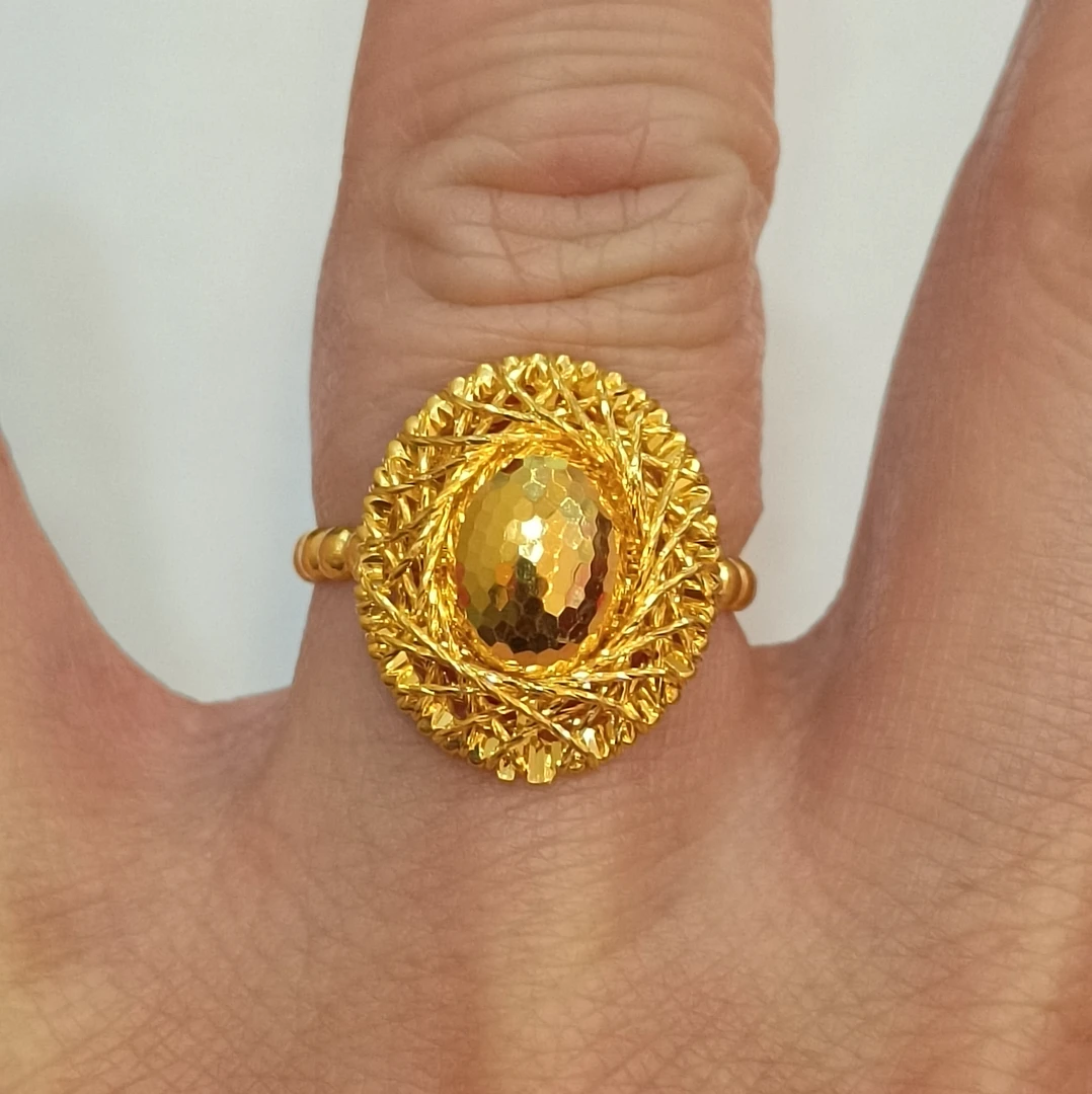 足金999黄金女式戒指真金正品纯黄金鸽子蛋戒指女士活口黄金戒指