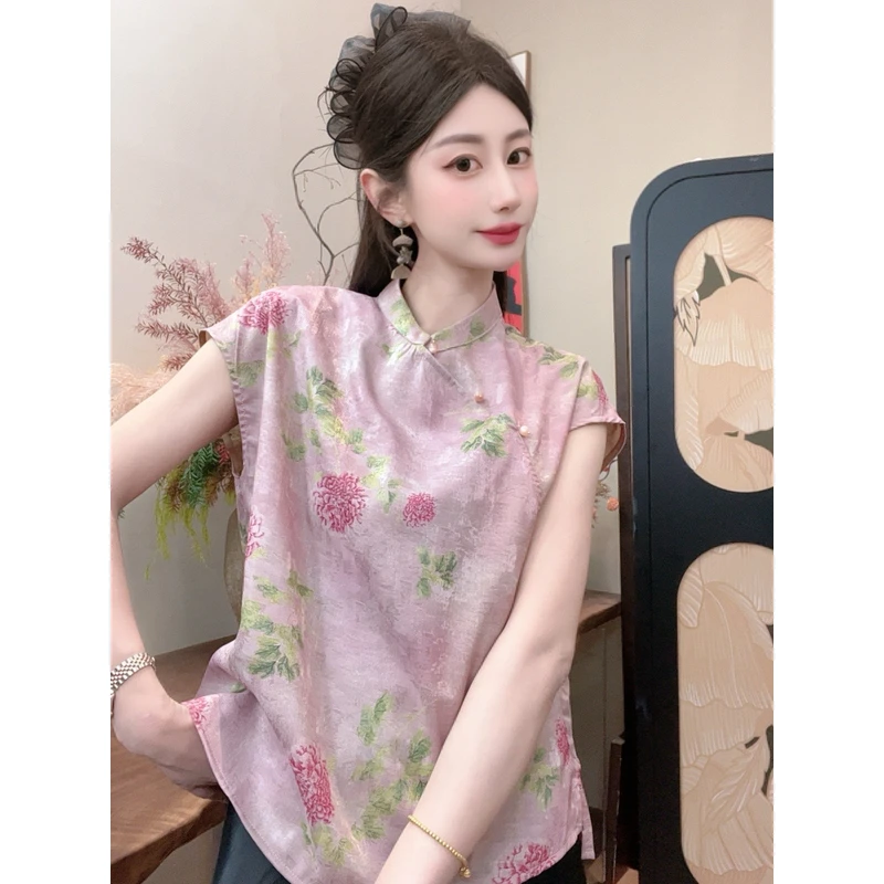 【桃夭】/2025夏季新款气质百搭显瘦新中式短袖女日常宽松