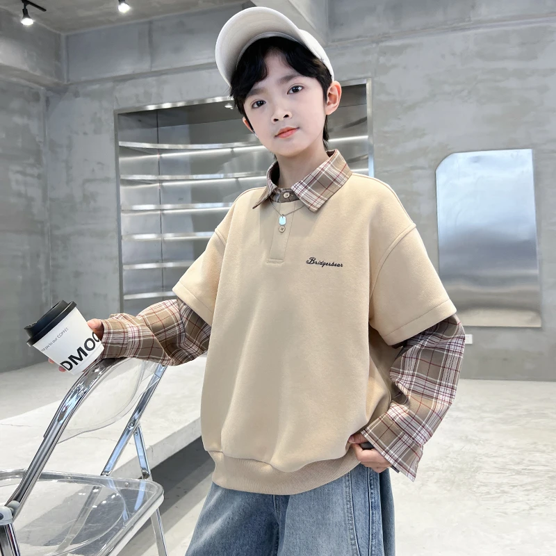 男童春秋款卫衣2025新款长袖中大儿童薄款上衣潮【A5034