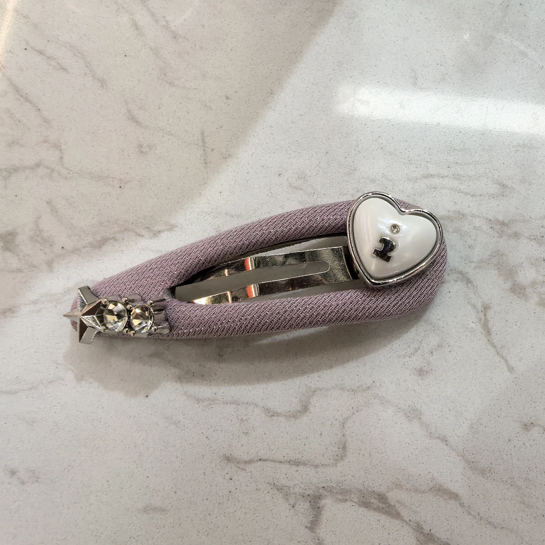 E367粉紫色爱心星星闪闪掰掰夹