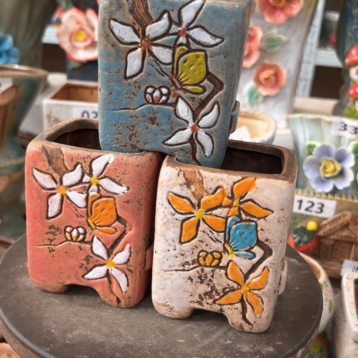 紫砂花盆粗陶材质多肉花盆