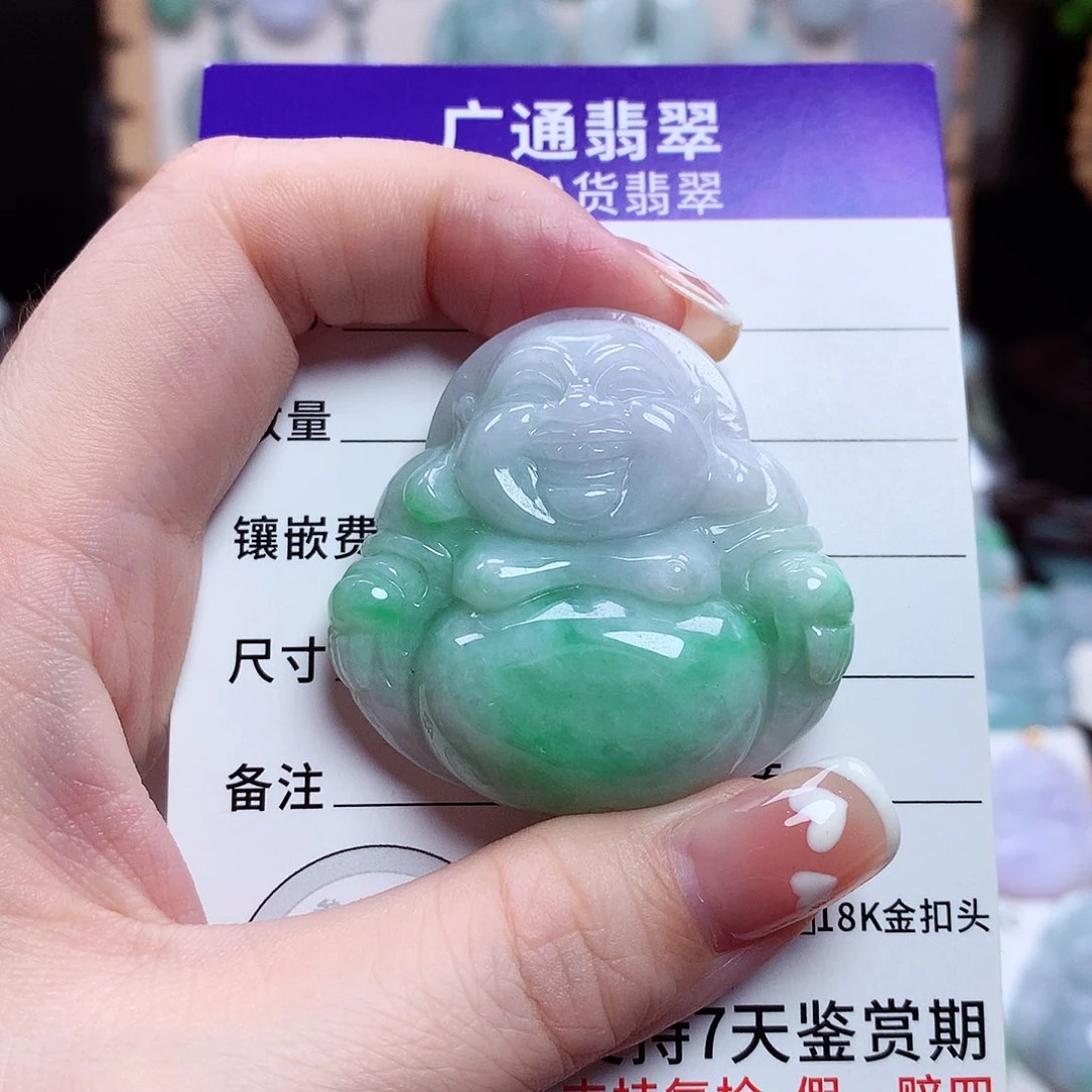 翡翠未镶嵌颈饰佛公12