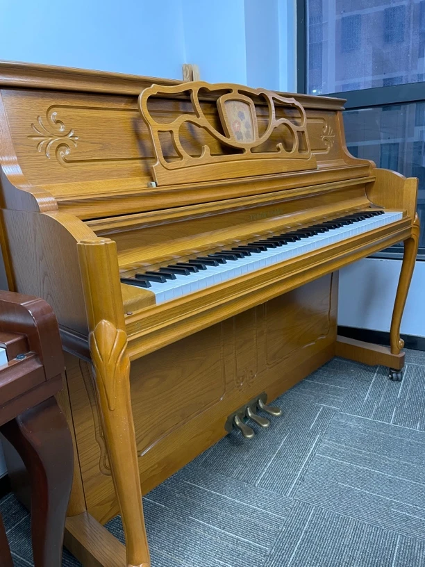 英昌钢琴UC118高端原木色成人初学考级练习钢琴