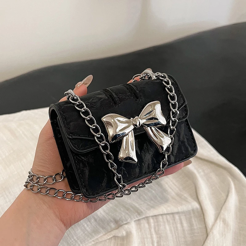 儿童女孩包包卡通蝴蝶结可爱宝宝链条斜挎小方包迷你口红耳机包包