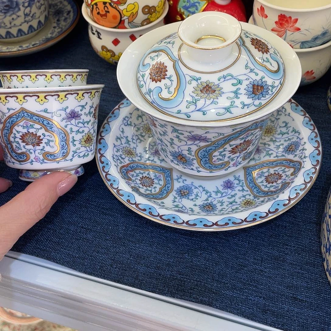 陶景德陶瓷盖碗茶具
