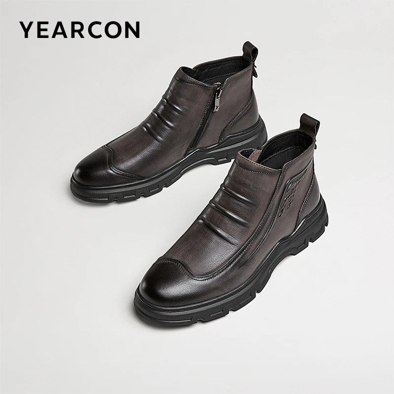 【苗苗专享】意尔康冬季时尚休闲男靴