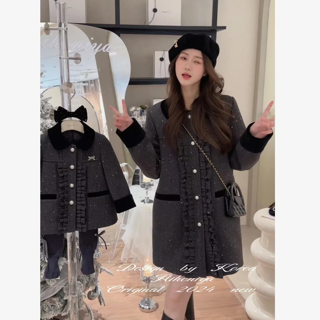 【梦幻芭蕾】二Hihoniya~2024冬季亲子款精致小香90白鸭绒羽绒外套