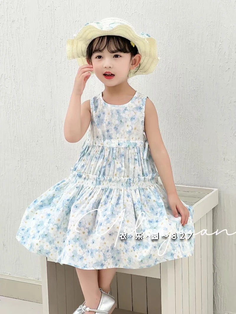 女童棉布连衣裙戴帽子2025新款公主夏装洋气儿童女孩