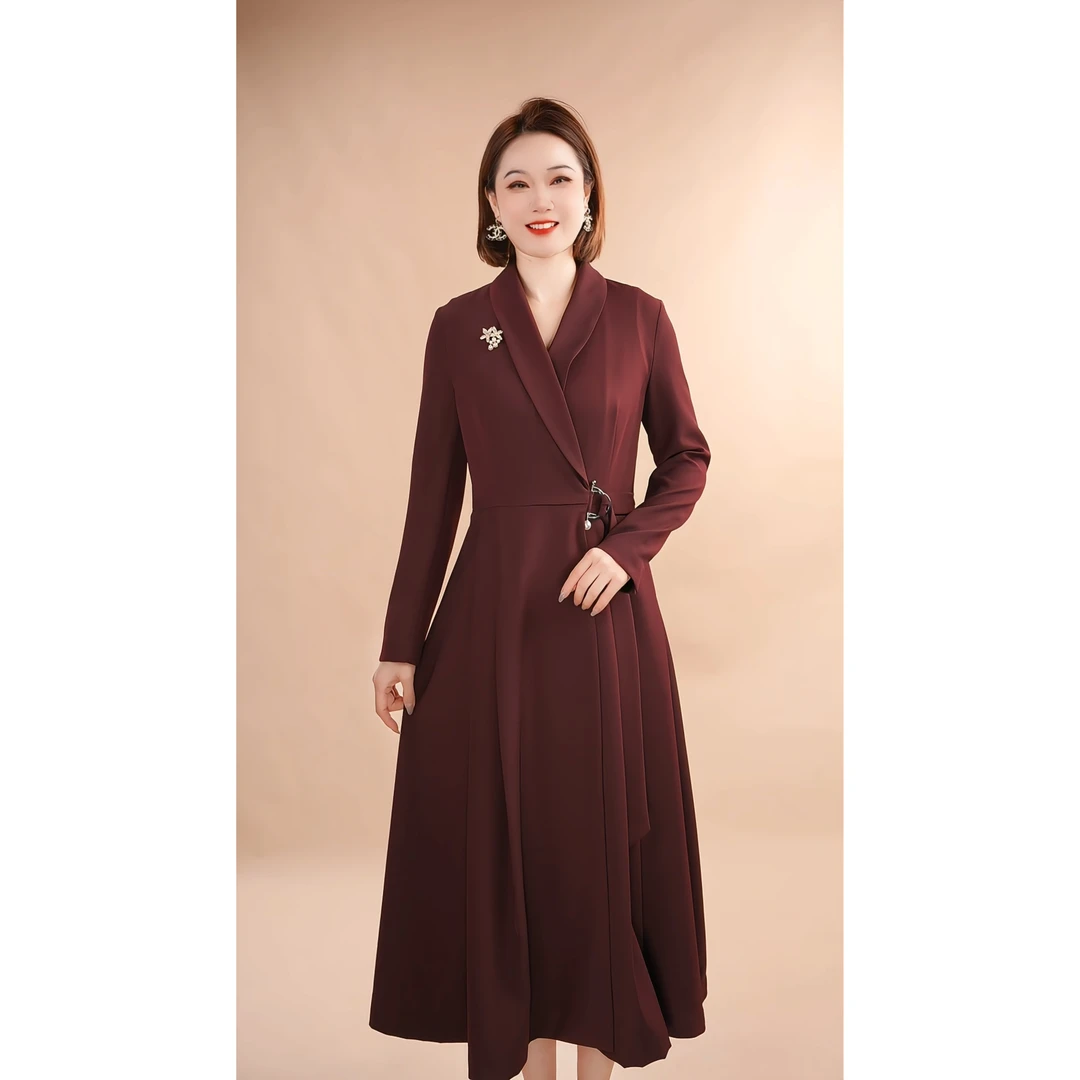 【撤柜清仓】W高端大码遮肉显瘦连衣裙 W6320