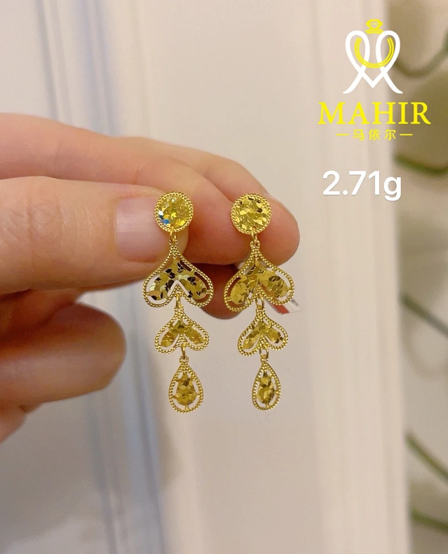 足金耳环2.71克（850/克）7字耳钉