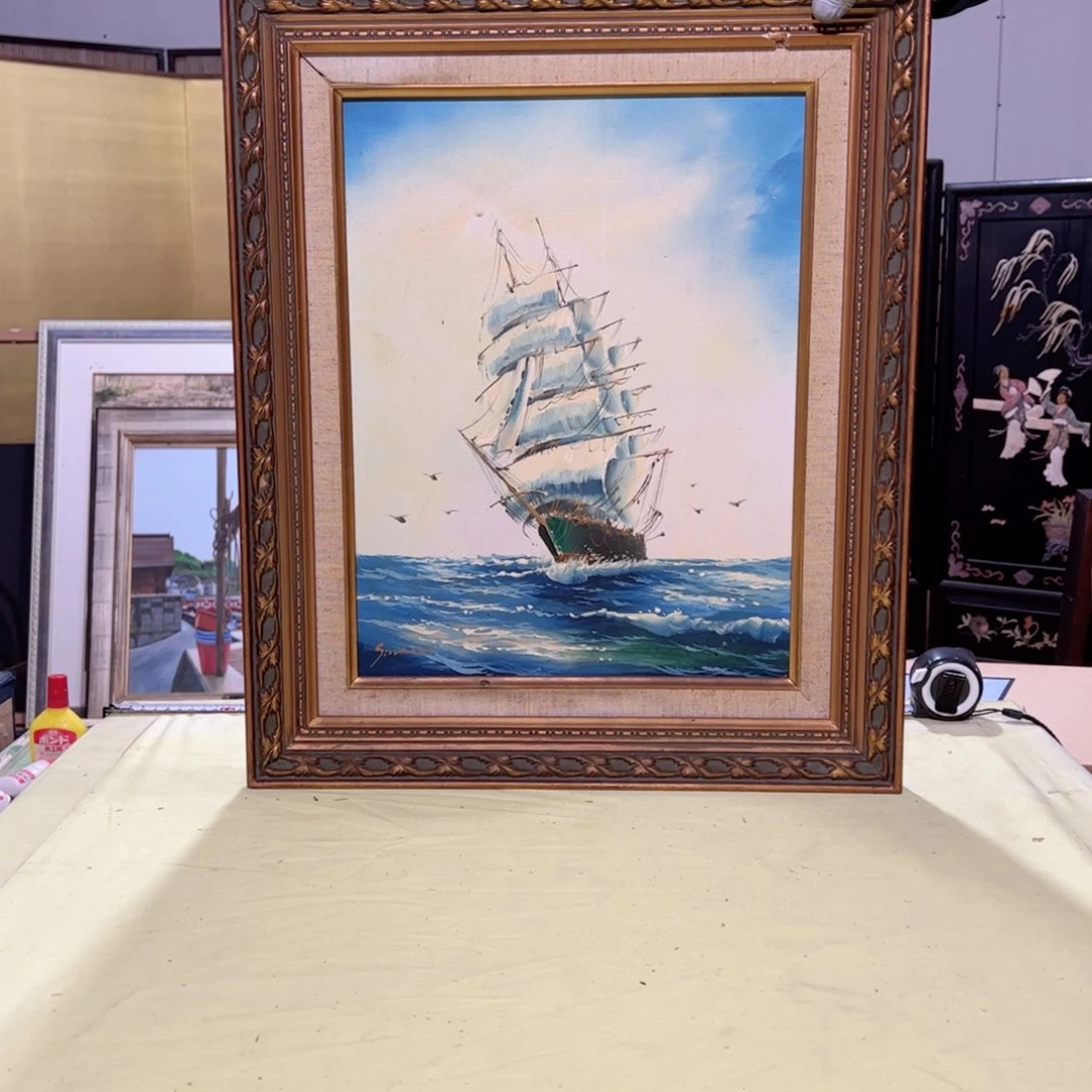 绘画惋*屏风框画茶空间设计