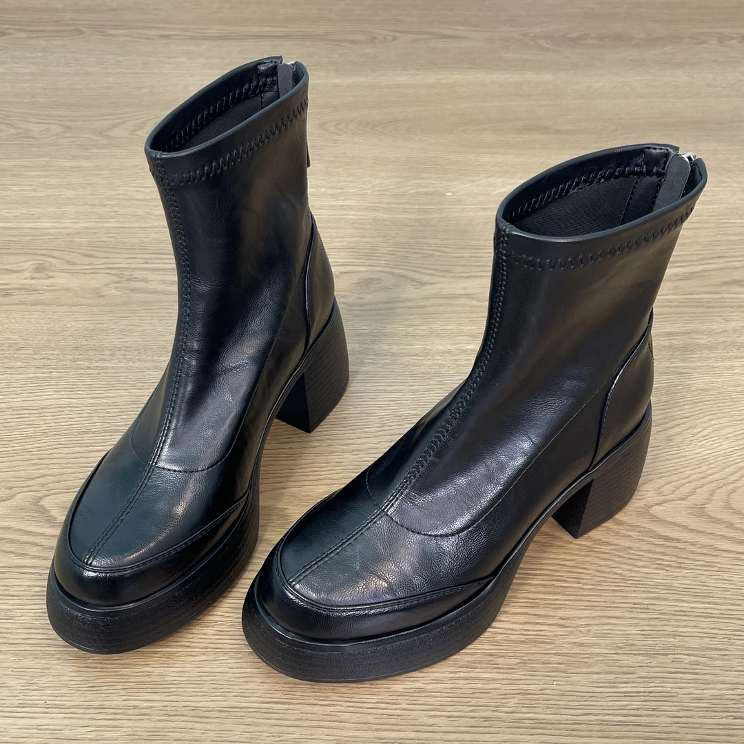 7cm 短筒靴弹力瘦瘦靴~显高增高秋冬时尚气质女靴秋冬短靴