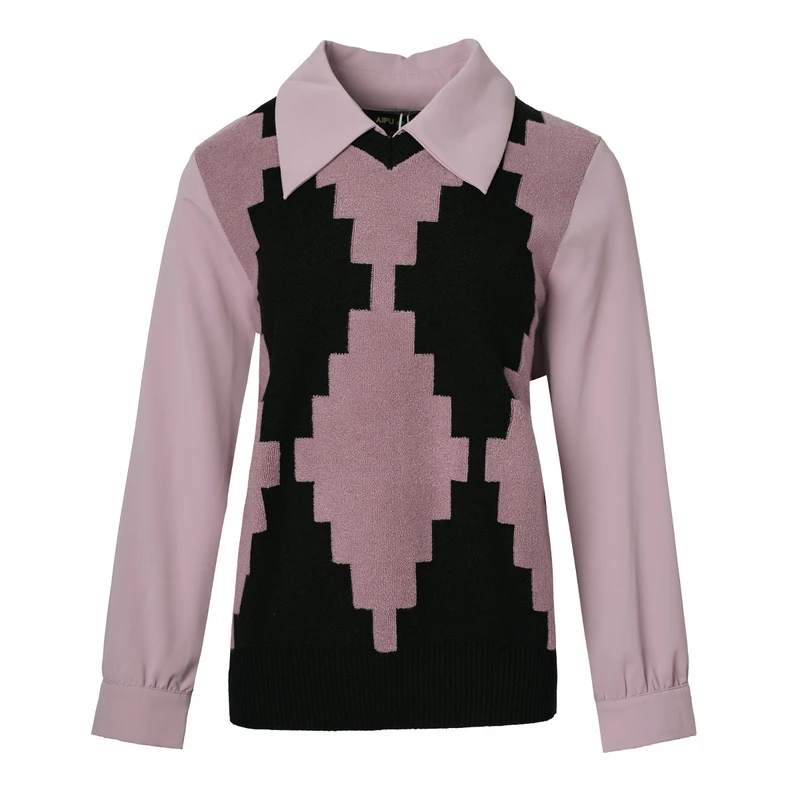 32662大码女装2024冬季时尚优雅气质休闲百搭显瘦保暖针织衫