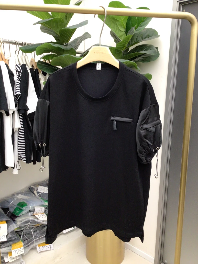 水淼拼接圆领小衫8187