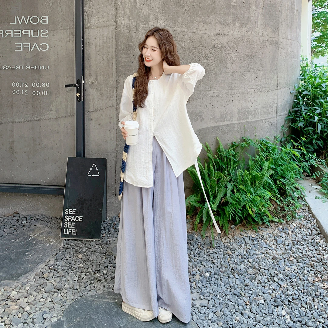 休闲套装夏季2025新款夏装女七分袖上衣阔腿裤两件套潮高级时尚女