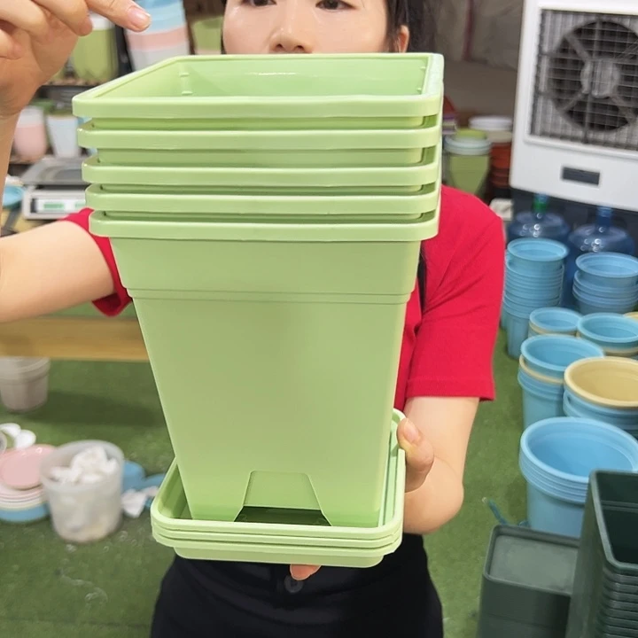 正品方盆口16高18果绿色5个带托