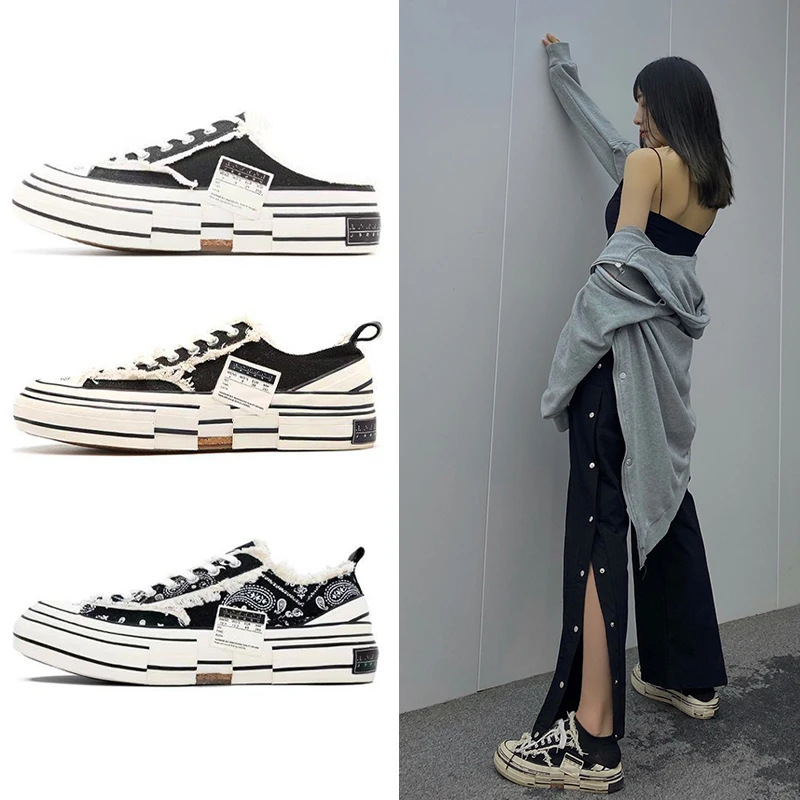 建豪同款乞丐鞋男女鞋莆田厚底鞋子板鞋半拖春季帆布鞋2025新款